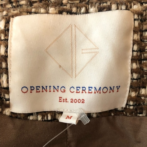 NWOT New OPENING CEREMONY brown tweed jacket  M - Picture 4 of 6